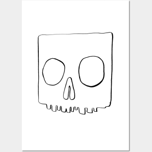 Hand-drawn square skull Posters and Art